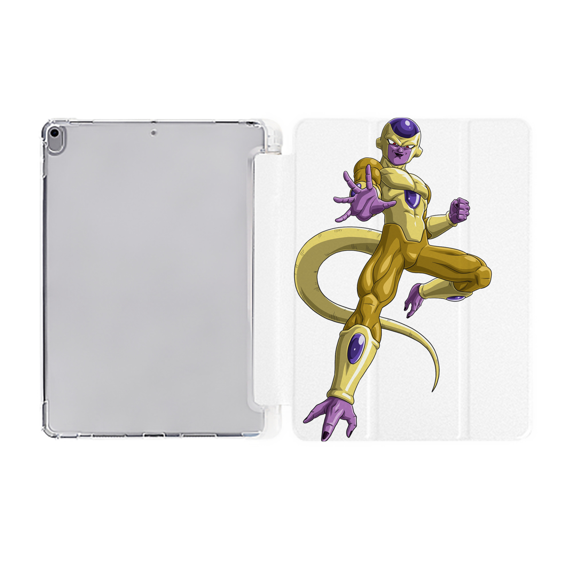 （画像用） ドラゴンボール フリーザ DRAGON BALL Frieza IPad ケース ペン収納付き 三つ折りスタンド PUレザー×シリコン 対応機種9.5/10.5/10.9インチ